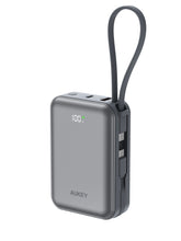 Load image into Gallery viewer, Aukey PB-Y92 Swivel Mini 20000mAh 35W Power Bank with Dual Built-in USB-C Cables