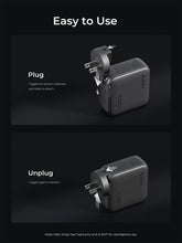 Load image into Gallery viewer, Aukey PA-B9U Nova PinS 100W GaN Wall Charger Smart Display EU UK US TH Interchangeable Plugs