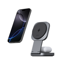 Load image into Gallery viewer, Aukey LC-MC211 MagFusion L 2-in-1 Foldable Qi2 Magnetic Fast Wireless Charging Station for iPhone & Airpods