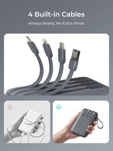 Load image into Gallery viewer, Aukey PB-Y95 Swivel Quad 10000mAh Fast Charging Powerbank with 4 Built-in Cables