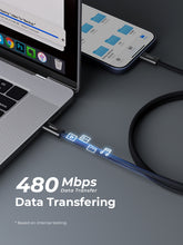 Load image into Gallery viewer, Aukey CB-DCC249 Circlet Blink 240W Lite 1m DTY Braided USB-C to USB-C Cable