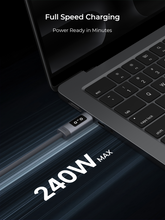 Load image into Gallery viewer, Aukey CB-DCC245 / CB-DCC246 Circlet Bink 240W EMO 1m / 2m DTY Braided USB-C to USB-C Cable w/ LED Display