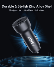 Load image into Gallery viewer, Aukey CC-Y23 Enduro Dual 65W 2-Port Car Charger - Black