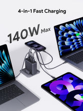Load image into Gallery viewer, Aukey PA-C6 Comet Mix 4 140W PD 4-Port GaN Wall Charger with PPS for Laptop & Mobile