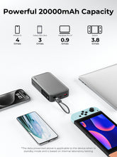 Load image into Gallery viewer, Aukey PB-Y48 Spark Sling 100W 20000mAh Compact Fast Charging Power Bank Built-in USB-C Cable