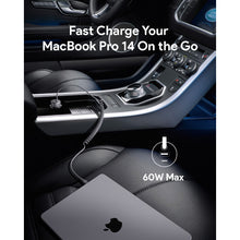 Load image into Gallery viewer, Aukey CC-P2 Pathfinder Sling 75W Fast Charging Car Charger with Built-in Cable