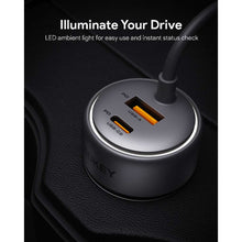 Load image into Gallery viewer, Aukey CC-P2 Pathfinder Sling 75W Fast Charging Car Charger with Built-in Cable