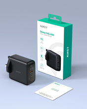 Load image into Gallery viewer, Aukey PA-B6T Omnia II 3-Port 65w PD & Super Fast Charging (PPS) Wall Charger with GaN Power Technology