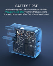 Load image into Gallery viewer, Aukey PA-B6T Omnia II 3-Port 65w PD & Super Fast Charging (PPS) Wall Charger with GaN Power Technology