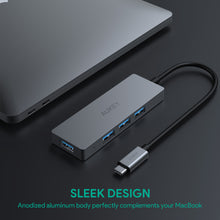 Load image into Gallery viewer, 4 Port USB C Hub | USB C to 4 Port USB 3.1 | Aukey Singapore