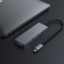 Load image into Gallery viewer, 4 Port USB C Hub | USB C to 4 Port USB 3.1 | Aukey Singapore