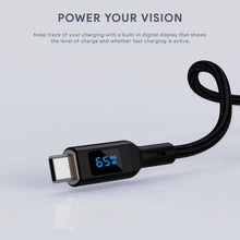 Load image into Gallery viewer, Aukey CB-MCC101/CB-MCC102 100W Nylon Braided USB C to C Cable with LCD Display (1/1.8m)