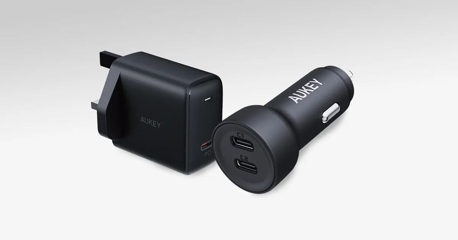 Aukey's Dynamic Charging Duo | CC-Y23 Enduro Car Charger and PA-F4 Swift Wall Charger