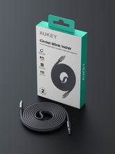 Load image into Gallery viewer, Aukey CB-DCC145 Circlet Blink 140W 1m DTY Braided USB-C to USB-C Magnetic Cable
