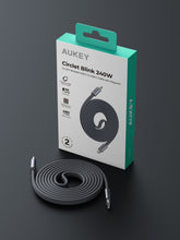 Load image into Gallery viewer, Aukey CB-DCC251 Circlet Blink 240W 1m DTY Braided USB-C to USB-C Magnetic Cable
