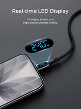 Load image into Gallery viewer, Aukey CB-DCC244 Impulse 240W 2m Fast Charging Fast Data Transfer DTY Braided USB-C to USB-C Cable with Built in LCD Display
