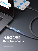 Load image into Gallery viewer, Aukey CB-DCC241/CB-DCC242 Circlet Blink 240W 1m/1.8m DTY Braided USB-C to USB-C Cable
