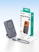Load image into Gallery viewer, [3C | CCC Certified] Aukey PB-MS20 MagFusion Vista 10000mAh 15W Wireless Power Bank w Built in Cable
