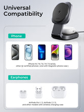 Load image into Gallery viewer, Aukey LC-MC211 MagFusion L 2-in-1 Foldable Qi2 Magnetic Fast Wireless Charging Station for iPhone &amp; Airpods
