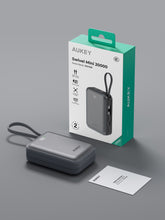 Load image into Gallery viewer, Aukey PB-Y92 Swivel Mini 20000mAh 35W Power Bank with Dual Built-in USB-C Cables
