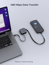 Load image into Gallery viewer, Aukey CB-DCC247 Circlet Reel 240W 0.9m DTY Braided USB-C to USB-C Retractable Cable
