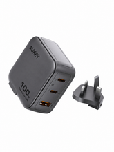 Load image into Gallery viewer, Aukey PA-B9 Nova Pin 100W GaN Wall Charger
