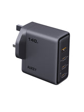 Load image into Gallery viewer, Aukey PA-C6 Comet Mix 4 140W PD 4-Port GaN Wall Charger with PPS for Laptop &amp; Mobile
