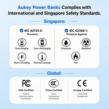 Load image into Gallery viewer, [3C | CCC Certified] Aukey PB-MS20 MagFusion Vista 10000mAh 15W Wireless Power Bank w Built in Cable
