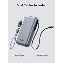 Load image into Gallery viewer, Aukey PB-Y94 Swivel Det 20000mAh 65W Fast Charging Power Bank with Detachable Cable
