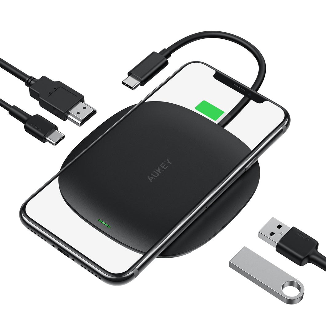 USB C Hub | Type C Hub | Wireless Charging USB-C Hub | Aukey Singapore