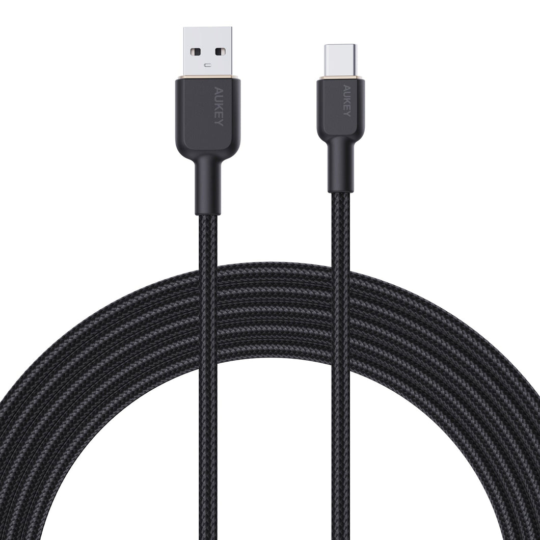 Aukey CB-NAC1 / CB-NAC2 Circlet Nylon braided USB-A to USB-C Cable (1m/1.8m)
