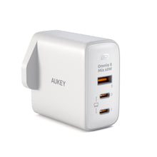 Load image into Gallery viewer, Aukey PA-B6T Omnia II 3-Port 65w PD &amp; Super Fast Charging (PPS) Wall Charger with GaN Power Technology
